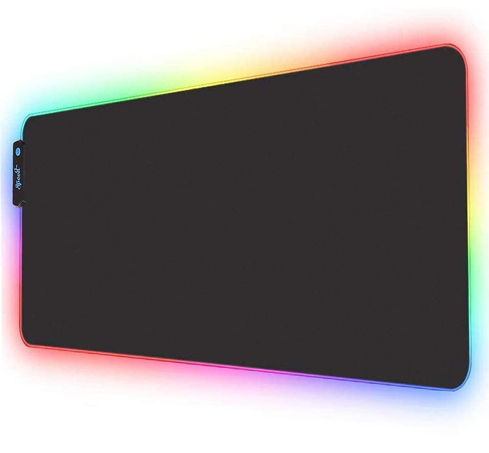 RGB Gaming Mouse Pad (78 x 30 cm) | Large LED Gaming Desk Mat with 14 Lighting Modes | Non-Slip Rubber Base Extended Keyboard & Mouse Pad – Black