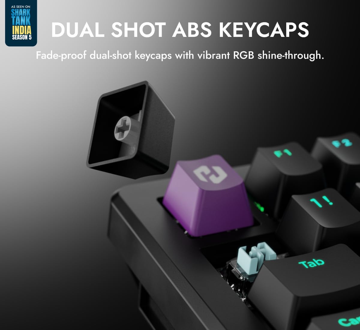 Kreo Hive 65 RGB Mechanical Gaming Keyboard | Pre-Lubed Switches, Anti-Ghosting, 5-Pin Hot-Swap | Wired 65% Keyboard with RGB Backlight & Detachable USB-C Cable (Black)
