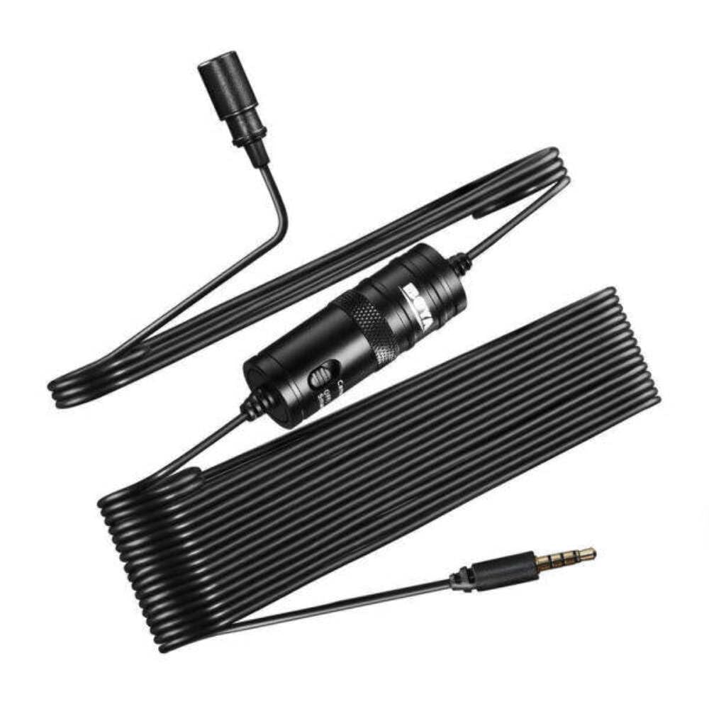 BOYA ByM1 Auxiliary Omnidirectional Lavalier Condenser Microphone with 20ft Audio Cable (Black)