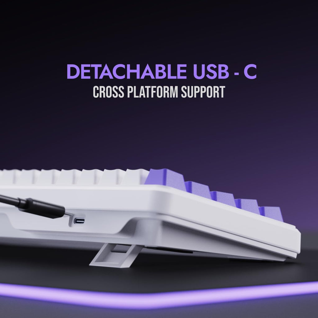 Kreo Hive 65 RGB Mechanical Gaming Keyboard | Pre-Lubed Switches, Anti-Ghosting, 5-Pin Hot-Swap | Wired 65% Keyboard with RGB Backlight & Detachable USB-C Cable (Black)