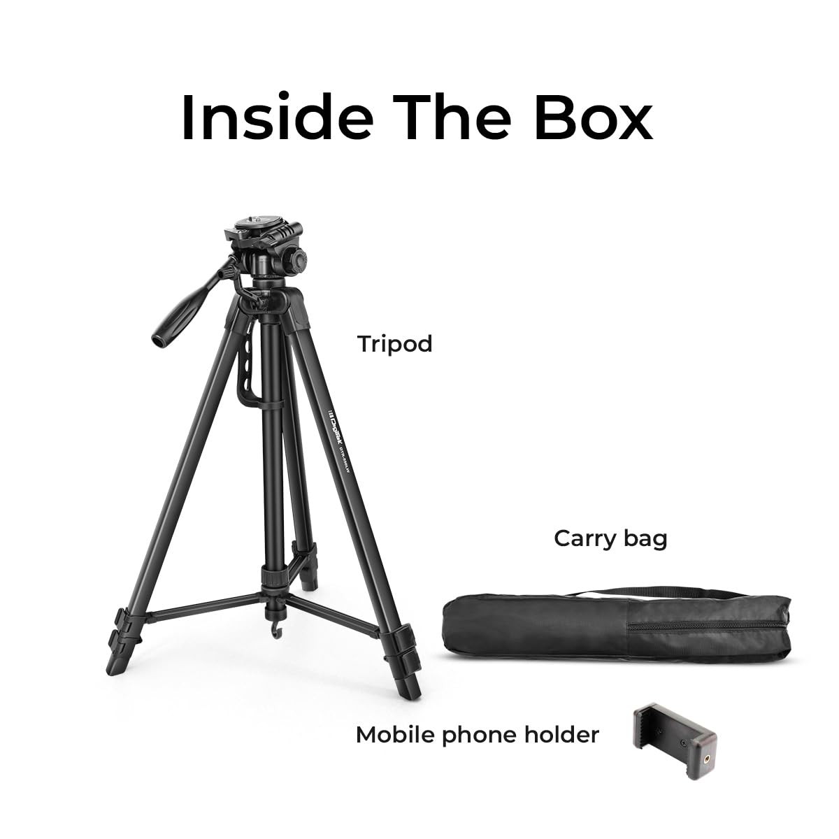 DIGITEK (DTR 550 LW) 67 Inch Foldable Tripod Stand with Phone Holder & 360° Ball Head, 5kg Load Capacity, Aluminum Alloy Legs with Rubberized Feet & Flip Locks, Carry Bag, for Photo & Video Shoots