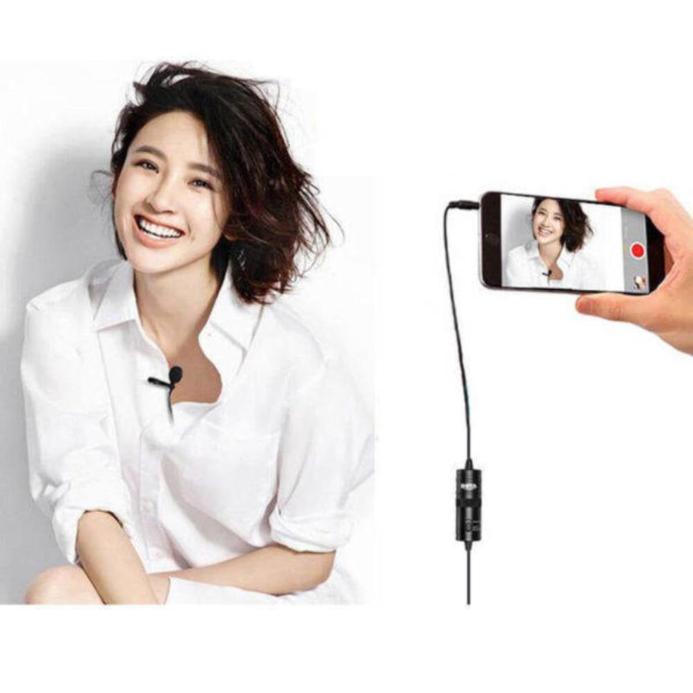 BOYA ByM1 Auxiliary Omnidirectional Lavalier Condenser Microphone with 20ft Audio Cable (Black)