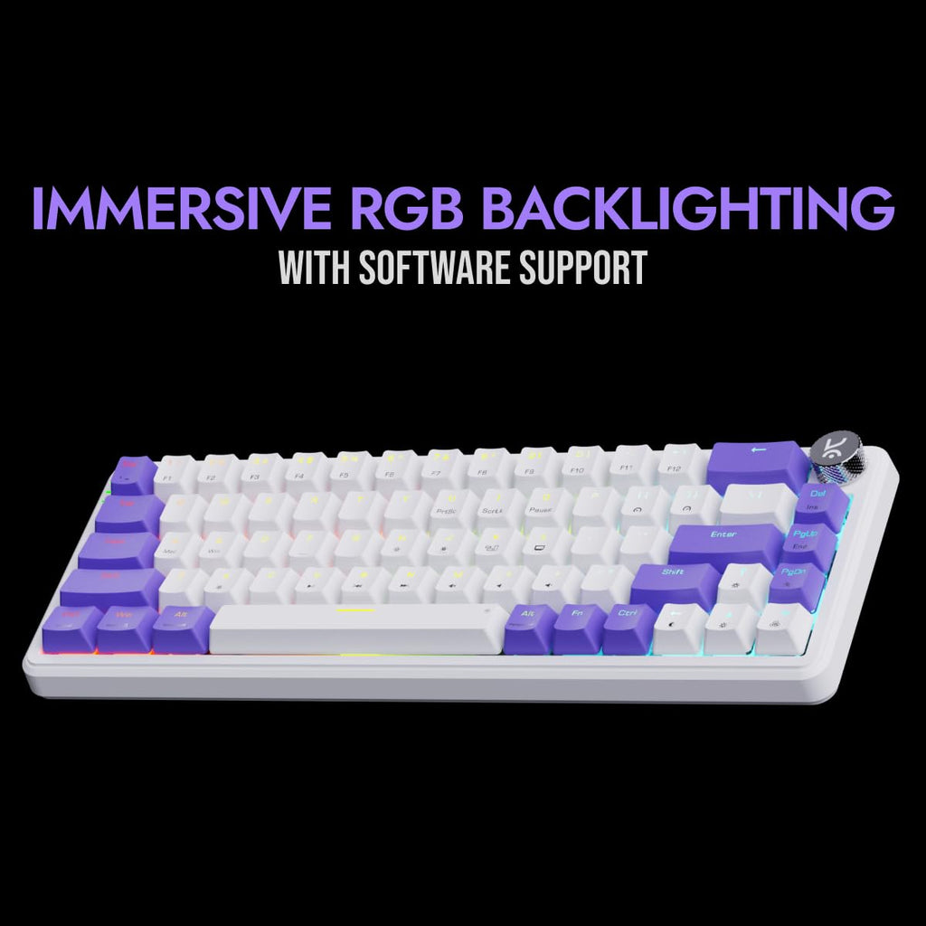 Kreo Hive 65 RGB Mechanical Gaming Keyboard | Pre-Lubed Switches, Anti-Ghosting, 5-Pin Hot-Swap | Wired 65% Keyboard with RGB Backlight & Detachable USB-C Cable (Black)