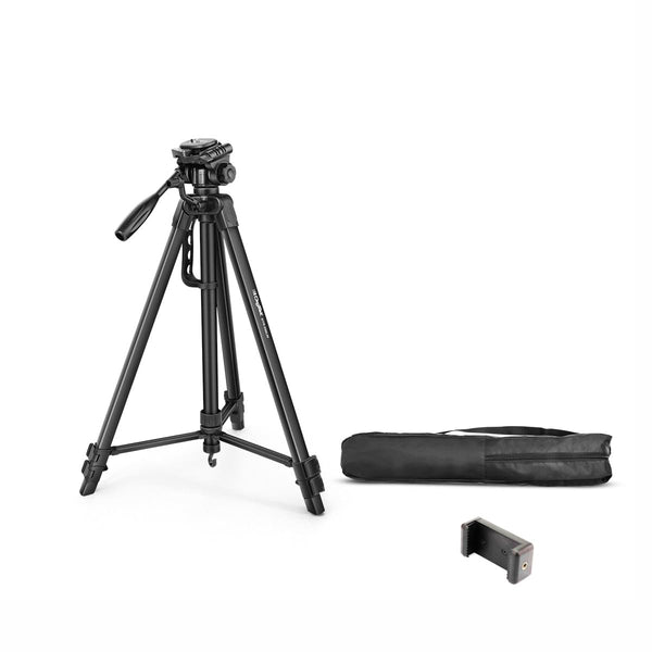 DIGITEK (DTR 550 LW) 67 Inch Foldable Tripod Stand with Phone Holder & 360° Ball Head, 5kg Load Capacity, Aluminum Alloy Legs with Rubberized Feet & Flip Locks, Carry Bag, for Photo & Video Shoots