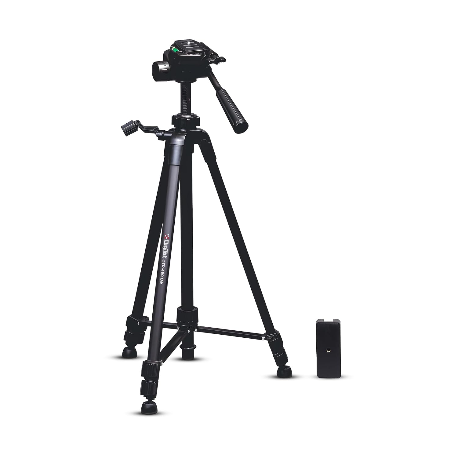 DIGITEK (DTR 550 LW) 67 Inch Foldable Tripod Stand with Phone Holder & 360° Ball Head, 5kg Load Capacity, Aluminum Alloy Legs with Rubberized Feet & Flip Locks, Carry Bag, for Photo & Video Shoots