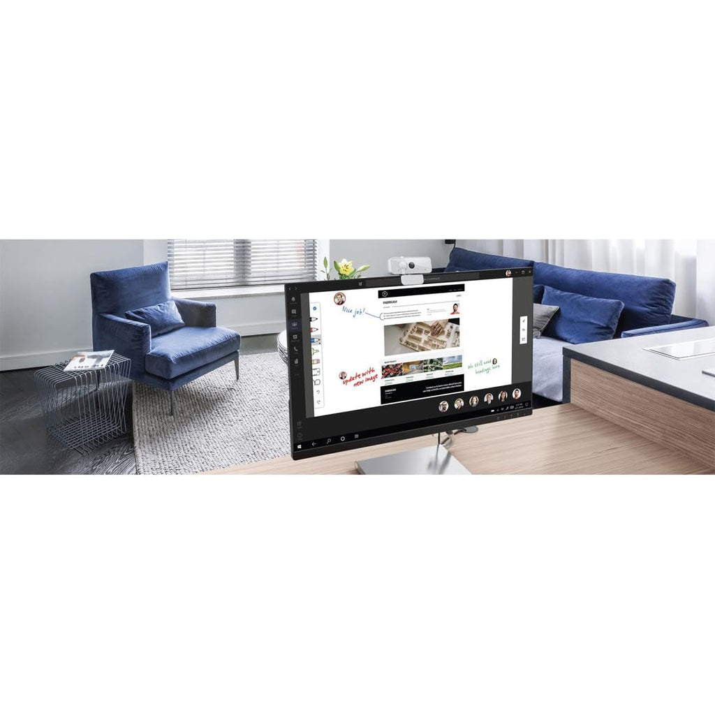Lenovo 300 FHD Webcam with Full Stereo Dual Built-in Mics | FHD 1080P 2.1 Megapixel CMOS Camera with USB |Ultra-Wide 95° Lens, 4X Digital Zoom | 360 Rotation | Cloud Grey