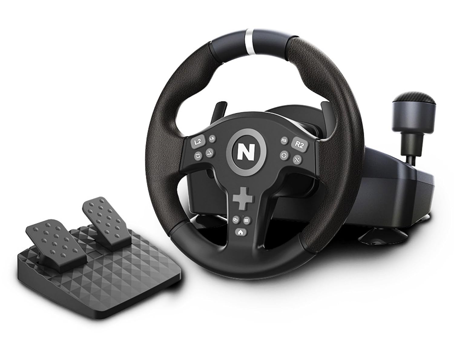 Nitho Drive Pro V200 Gaming Steering Wheel with Pedals and Integrated Gear Shifter, 270° Racing Wheel for PC, PS4, Xbox One & Xbox Series X|S, Switch & Switch 2, Driving Car Simulator with Vibration