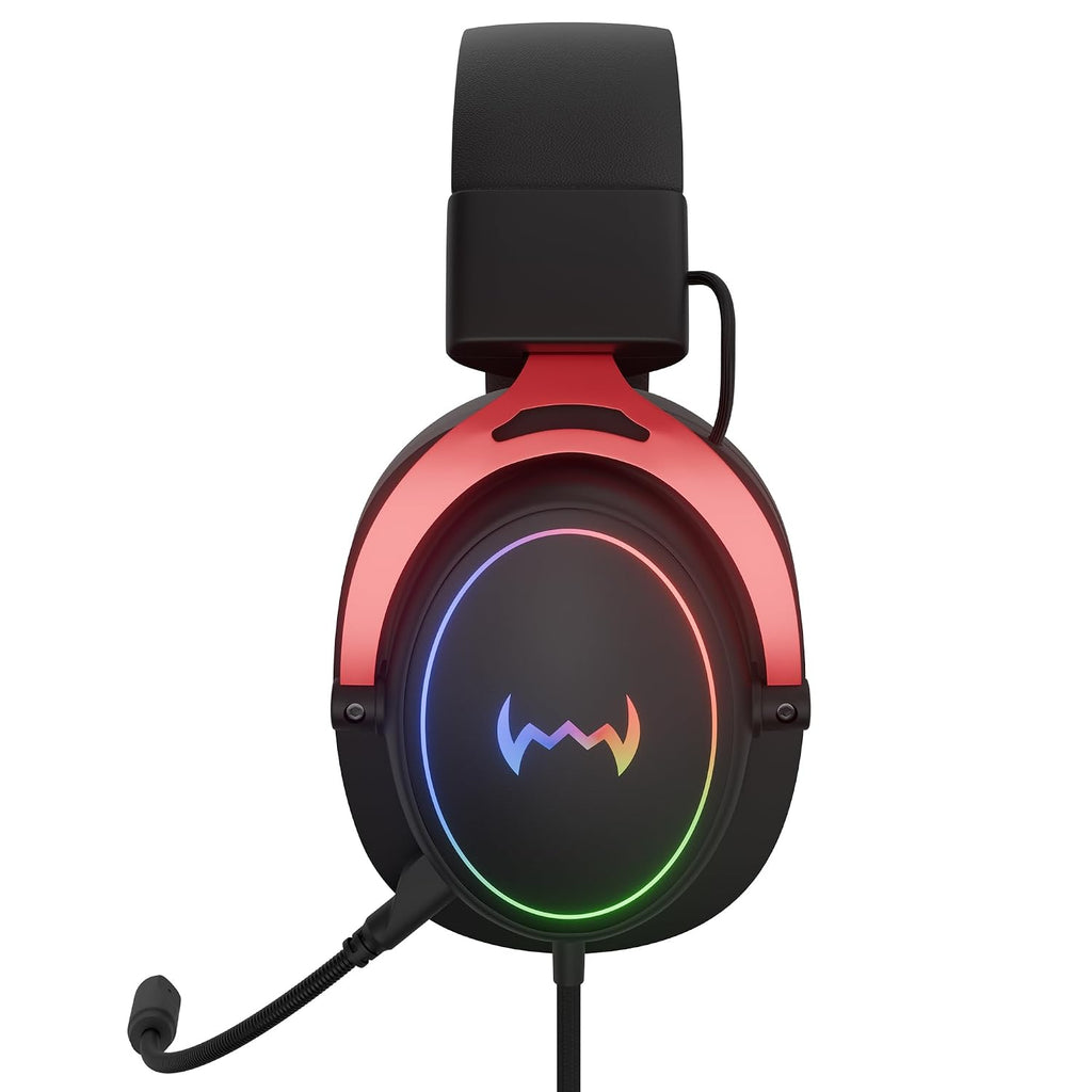 daWg HeadBug G30 Wired Gaming Headset, 50mm Neodymium Drivers, Virtual 7.1 Surround Sound, Hi-Res Audio, Flexible Gaming Mic, Audio Controls, RGB LED, Soft Ear Cushions, Windows Software (Black)