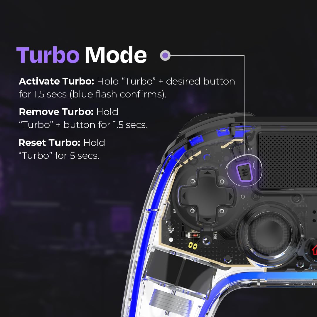 Kreo Mirage Wireless RGB Gaming Controller for PC, Android, iOS & PS4 | Programmable Buttons, Turbo & Macro, Dual Vibration Motors, Hall effect Triggers & Joystic