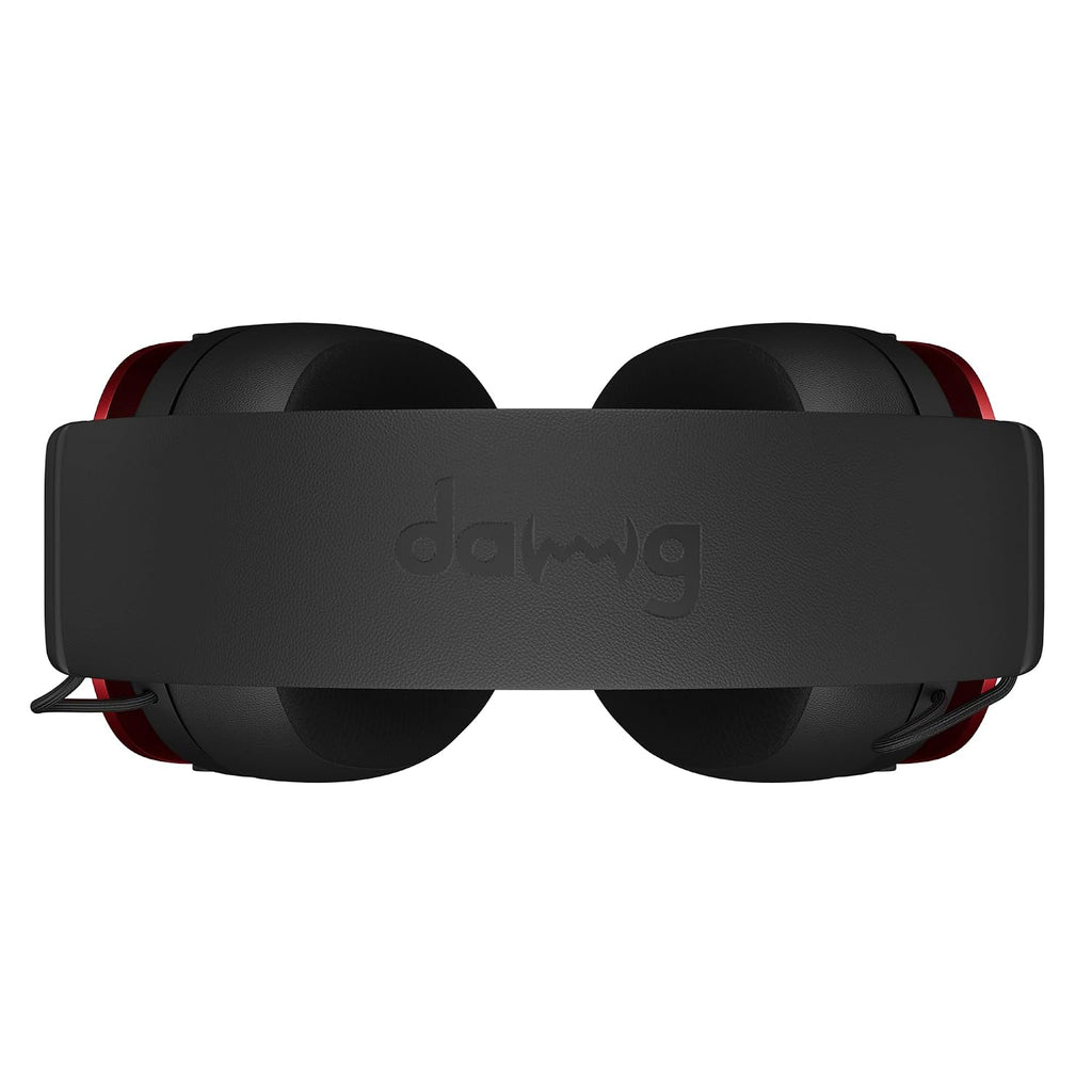 daWg HeadBug G30 Wired Gaming Headset, 50mm Neodymium Drivers, Virtual 7.1 Surround Sound, Hi-Res Audio, Flexible Gaming Mic, Audio Controls, RGB LED, Soft Ear Cushions, Windows Software (Black)