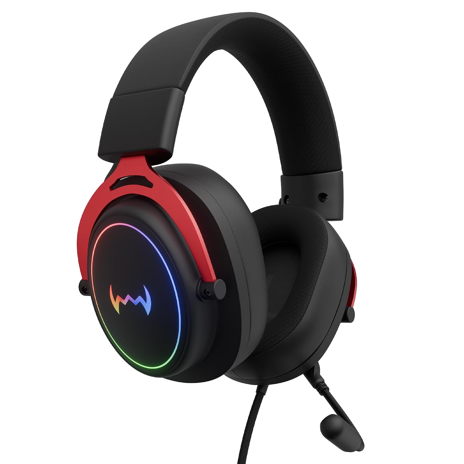 daWg HeadBug G30 Wired Gaming Headset, 50mm Neodymium Drivers, Virtual 7.1 Surround Sound, Hi-Res Audio, Flexible Gaming Mic, Audio Controls, RGB LED, Soft Ear Cushions, Windows Software (Black)