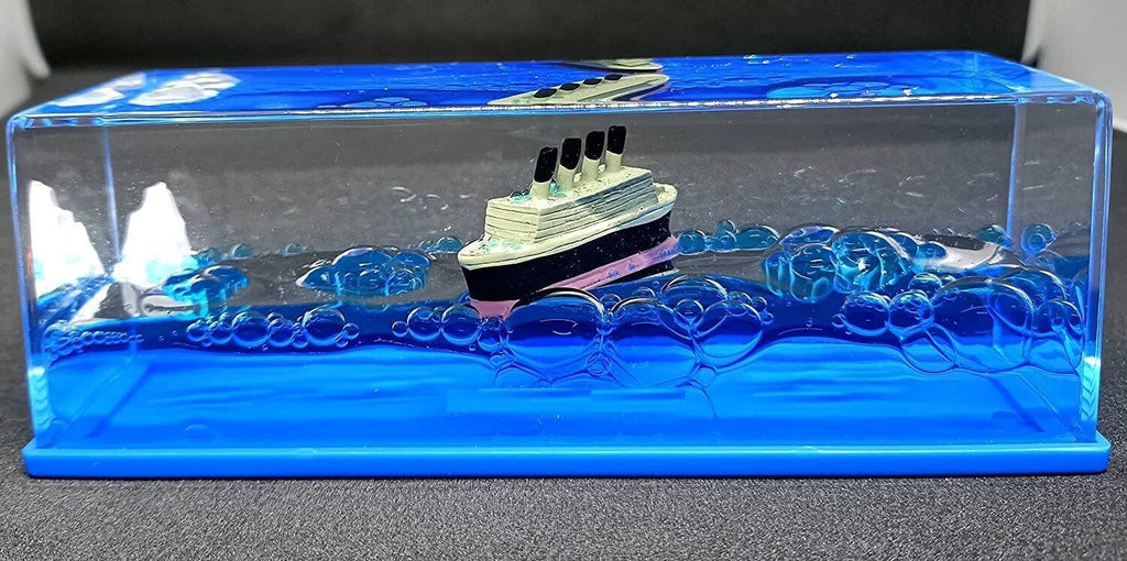Wishbone Titanic Liquid Wave Cruise Ship Floating Car Dashboard Showpiece