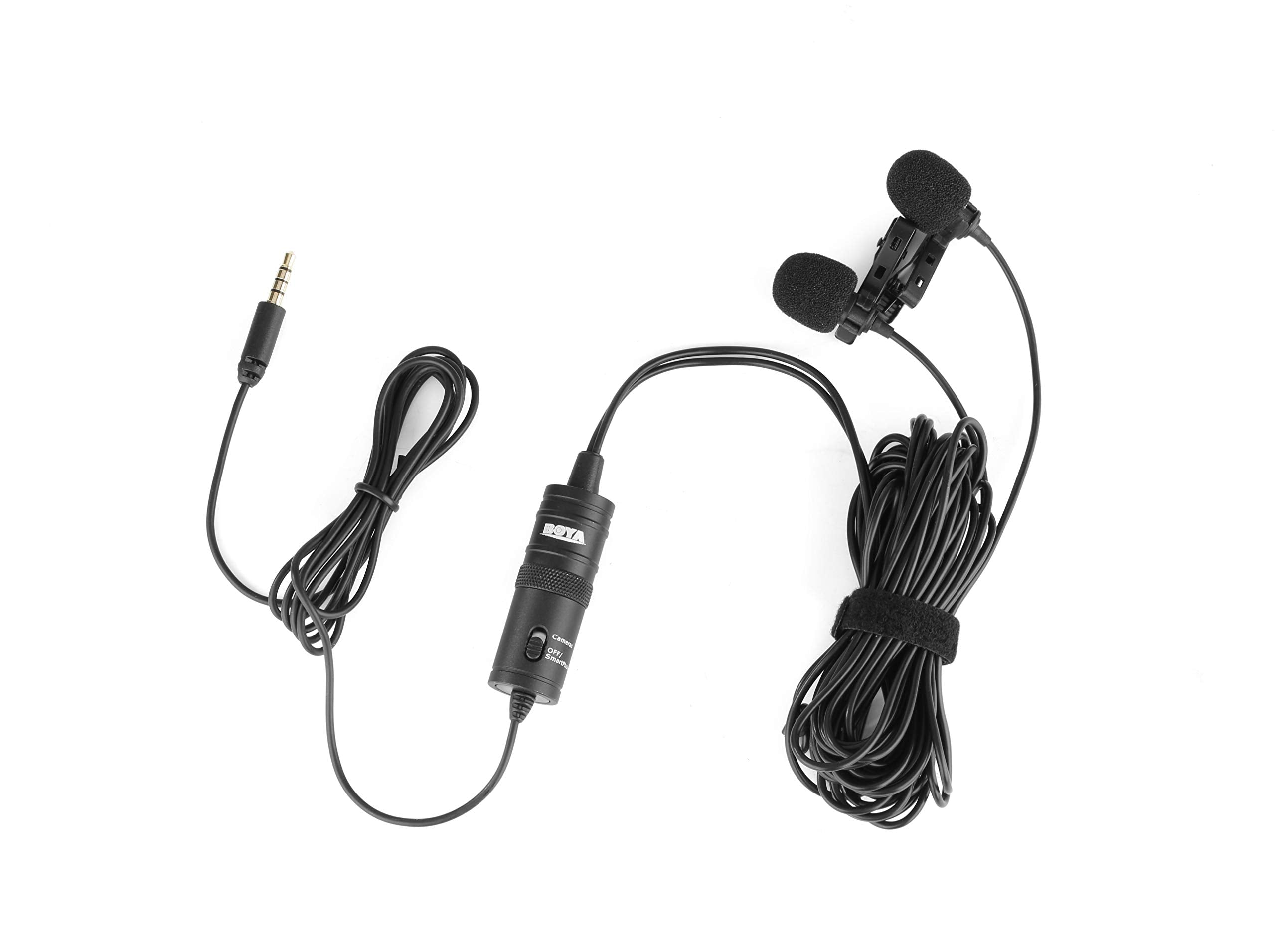 BOYA ByM1 Auxiliary Omnidirectional Lavalier Condenser Microphone with 20ft Audio Cable (Black)