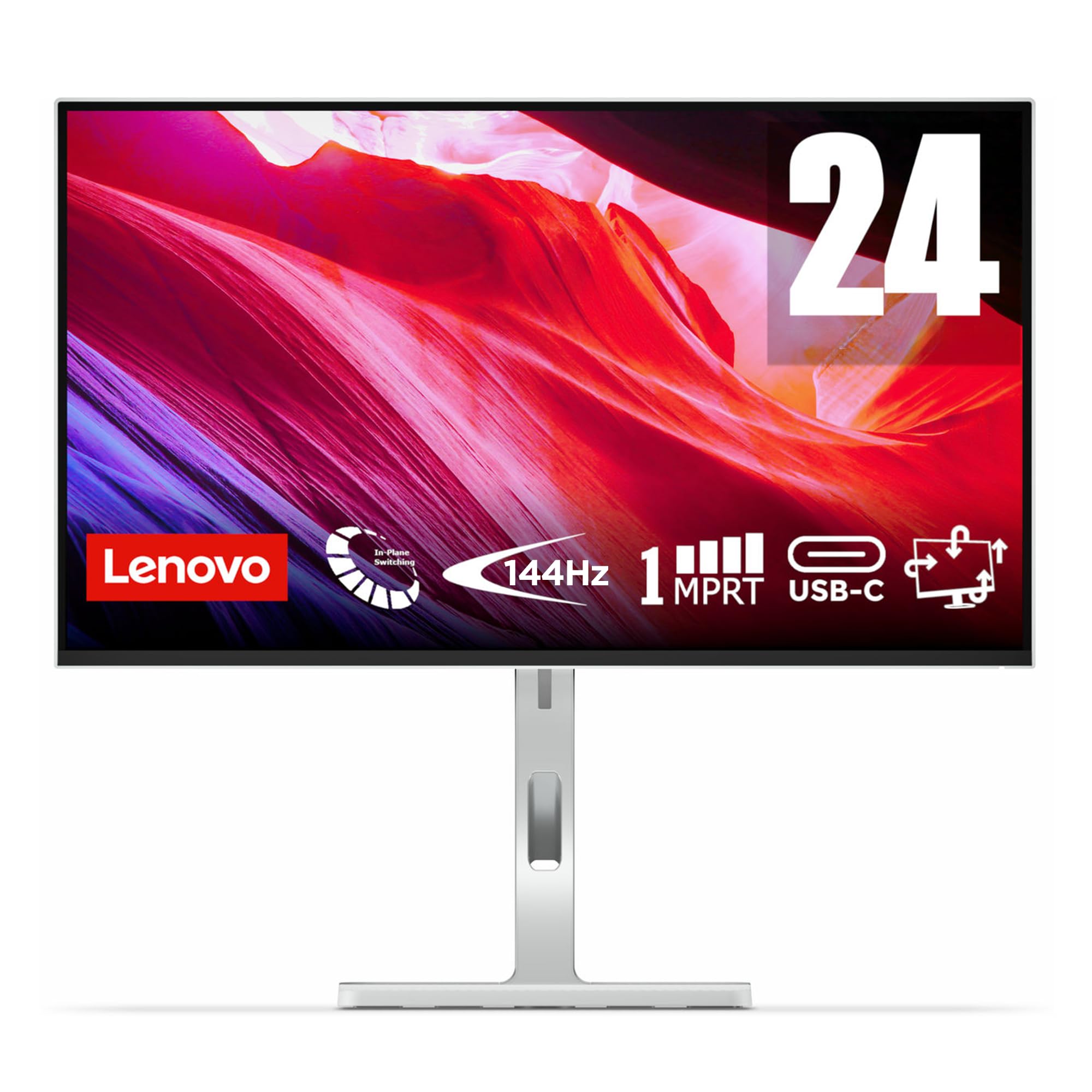 Lenovo L24-4C| 24 Inch (60.96cm) Ultraslim PC Monitor, IPS, FHD 1920x1080, 144Hz, 99% sRGB