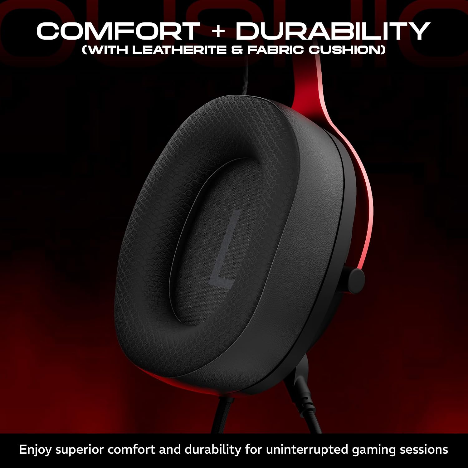 daWg HeadBug G30 Wired Gaming Headset, 50mm Neodymium Drivers, Virtual 7.1 Surround Sound, Hi-Res Audio, Flexible Gaming Mic, Audio Controls, RGB LED, Soft Ear Cushions, Windows Software (Black)