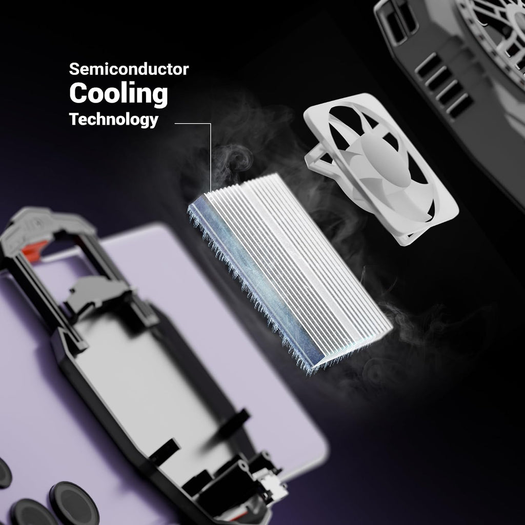 ZEBRONICS FROSTFLO 10 Ultralight Mobile Cooler, 5000 RPM, Gaming Fan, 3 Level Speed Adjustment, Clip Type, LED Temperature & Mode Display, Type-C Compatible