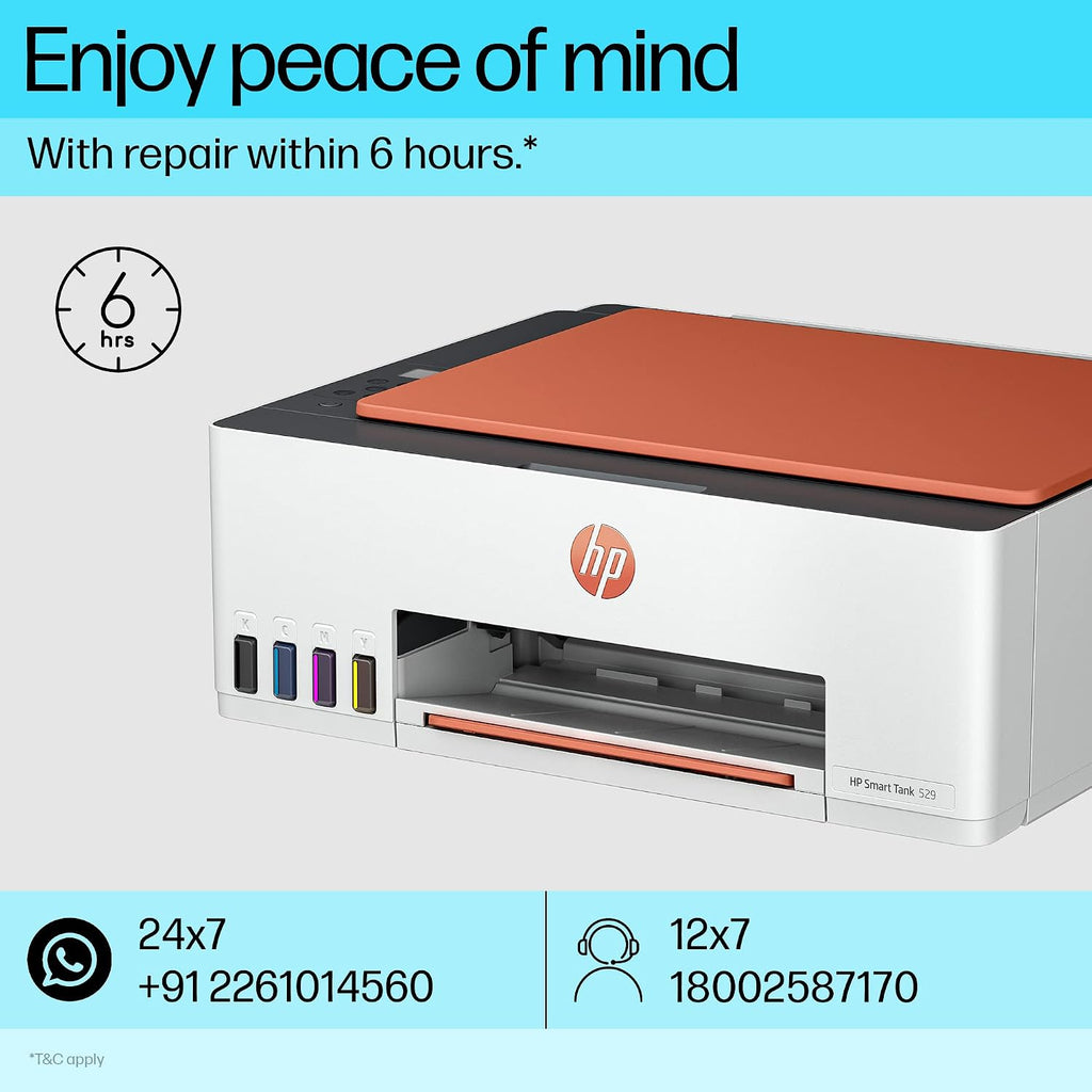 HP Smart Tank 529 All-in-One Colour Printer |Up to 4000 Black & 6000 Colour Prints I Print,Scan & Copy for Home/Office