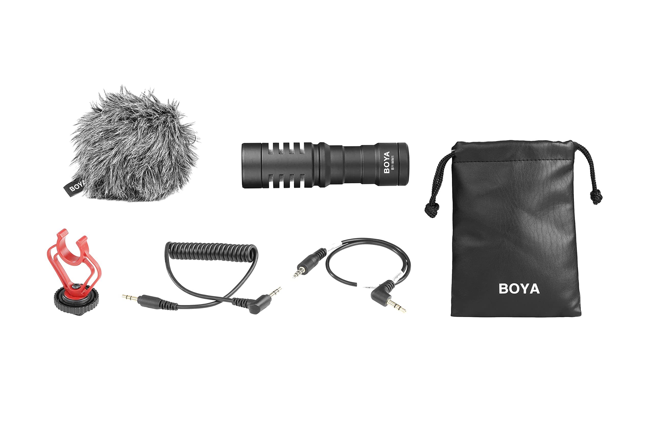BOYA ByM1 Auxiliary Omnidirectional Lavalier Condenser Microphone with 20ft Audio Cable (Black)