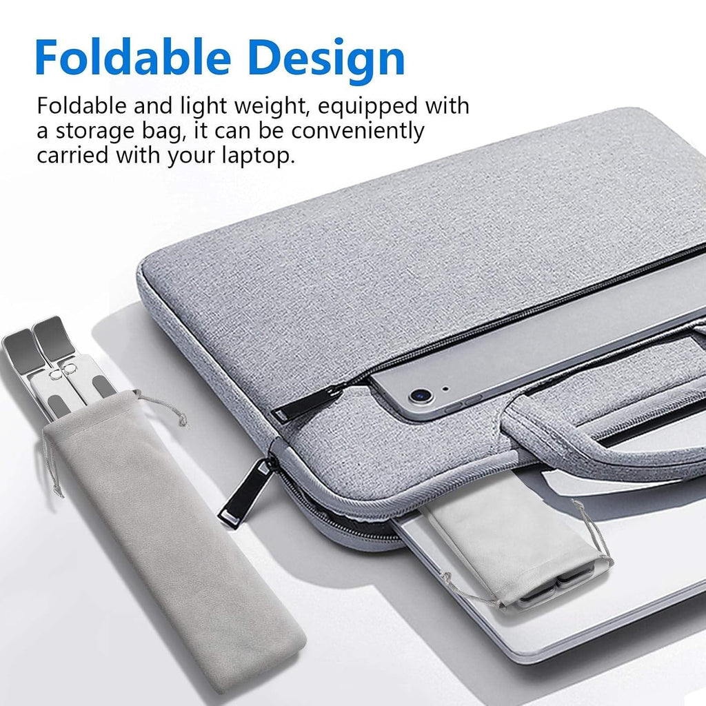 FORIDA Foldable Laptop Stand – Adjustable Height & Angle, Portable Metal Laptop Riser with Anti-Slip Pads, Heat Dissipation, Supports Up to 10kg – for All Laptops up to 15.6"
