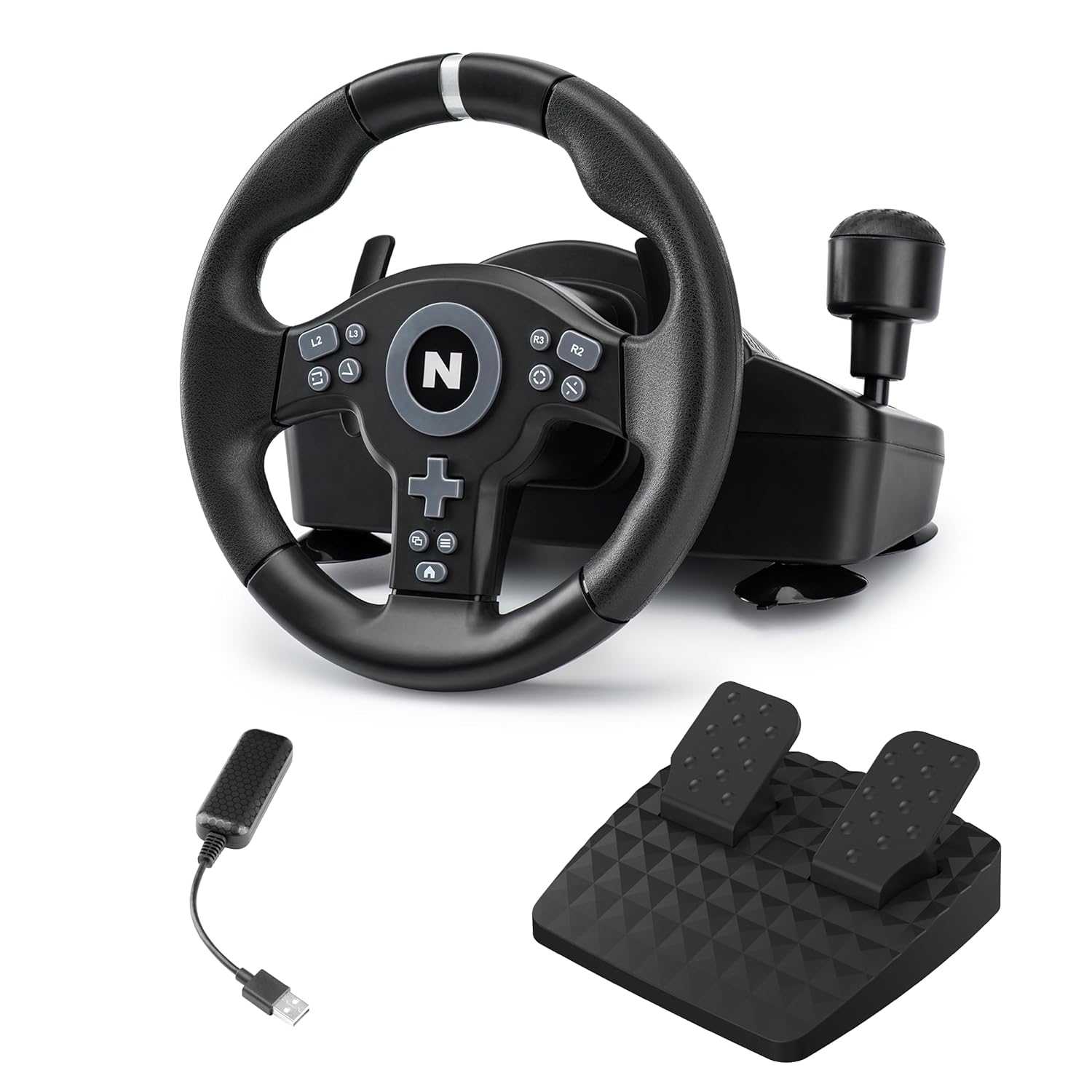 Nitho Drive Pro V200 Gaming Steering Wheel with Pedals and Integrated Gear Shifter, 270° Racing Wheel for PC, PS4, Xbox One & Xbox Series X|S, Switch & Switch 2, Driving Car Simulator with Vibration