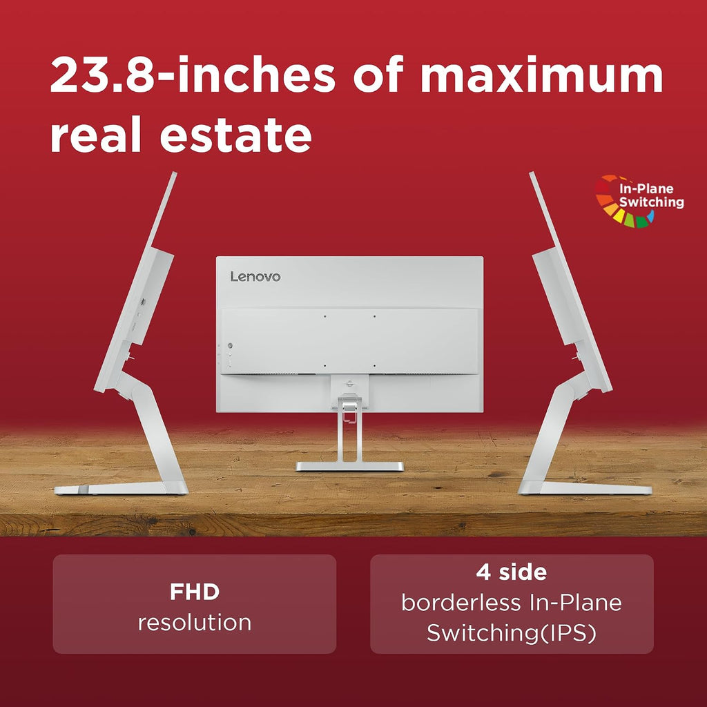 Lenovo L24-4C| 24 Inch (60.96cm) Ultraslim PC Monitor, IPS, FHD 1920x1080, 144Hz, 99% sRGB