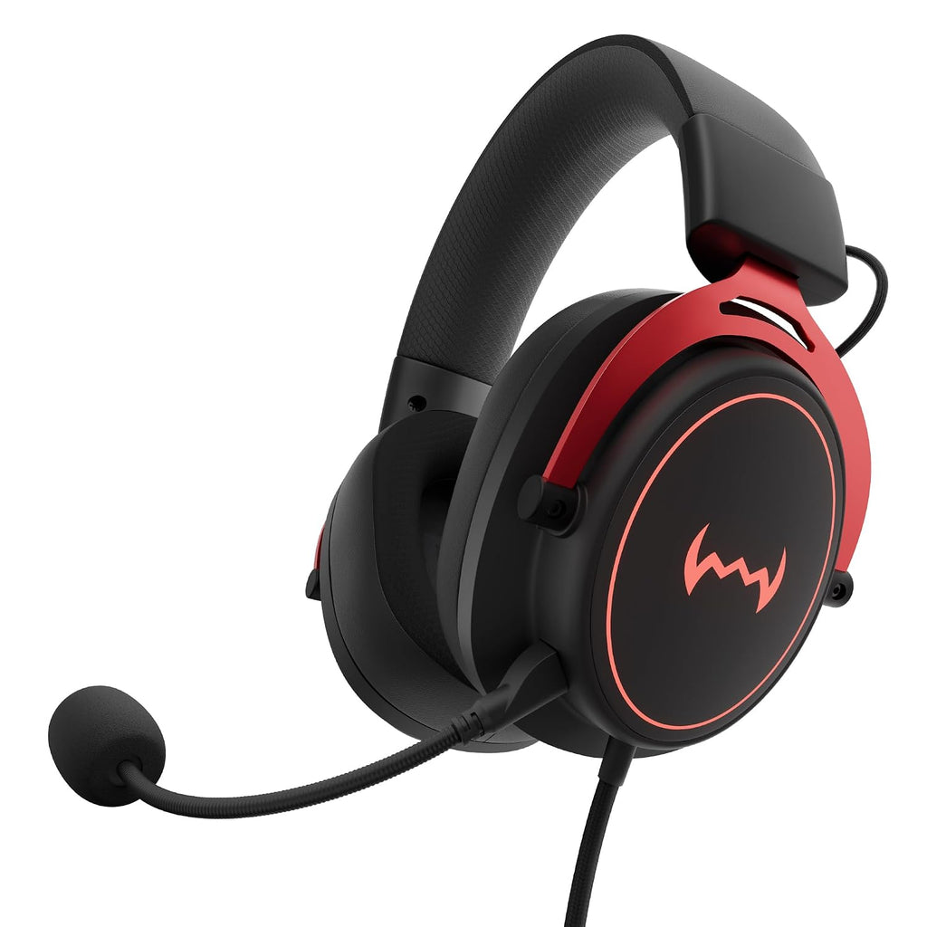 daWg HeadBug G30 Wired Gaming Headset, 50mm Neodymium Drivers, Virtual 7.1 Surround Sound, Hi-Res Audio, Flexible Gaming Mic, Audio Controls, RGB LED, Soft Ear Cushions, Windows Software (Black)