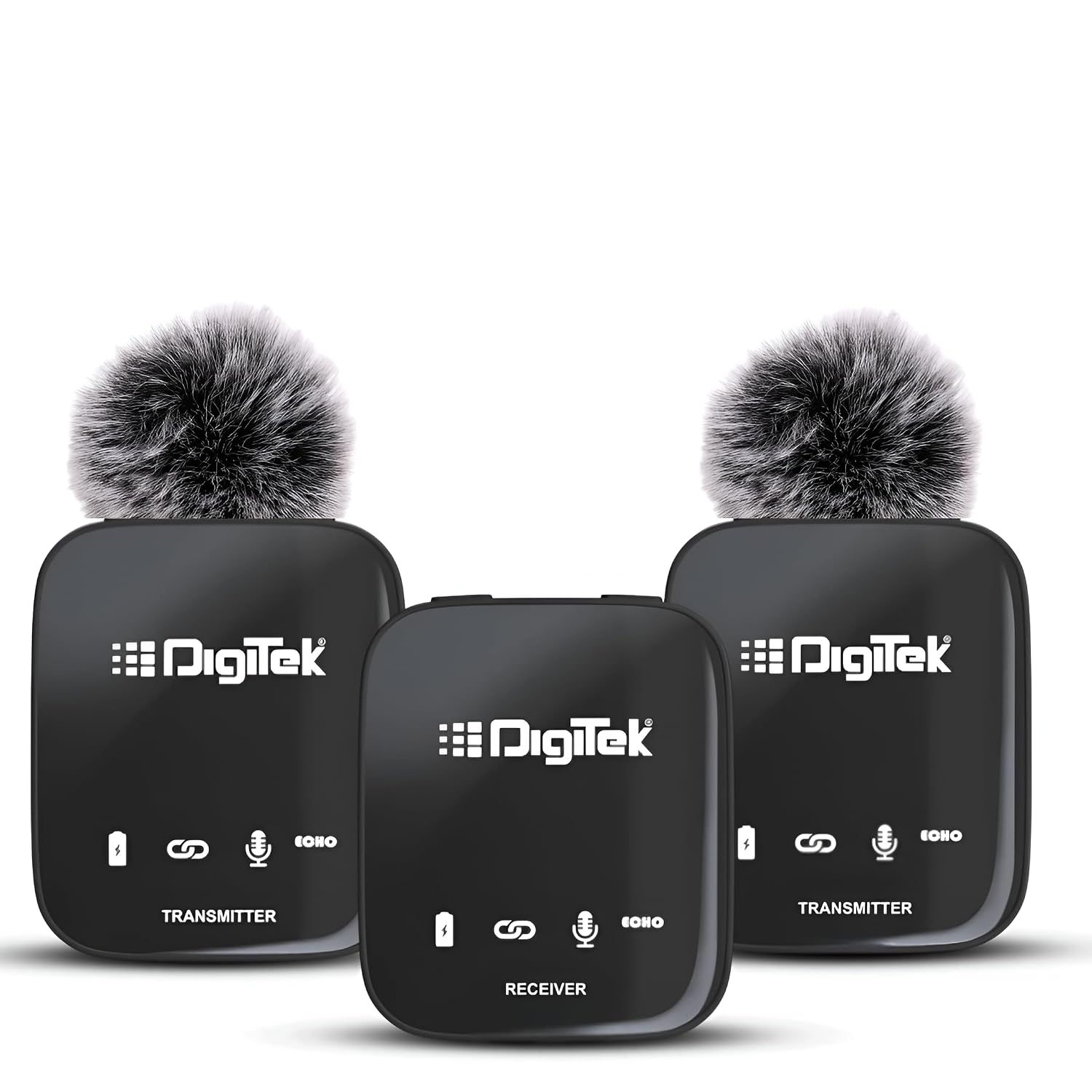 Digitek DWM-116 Mic Wireless with Type-C & Lightning, Wireless Mic for YouTube Recording, 2.4GHz Wireless Microphone with Noise Cancellation, 40m Range, 6H Battery, Magnetic Clip