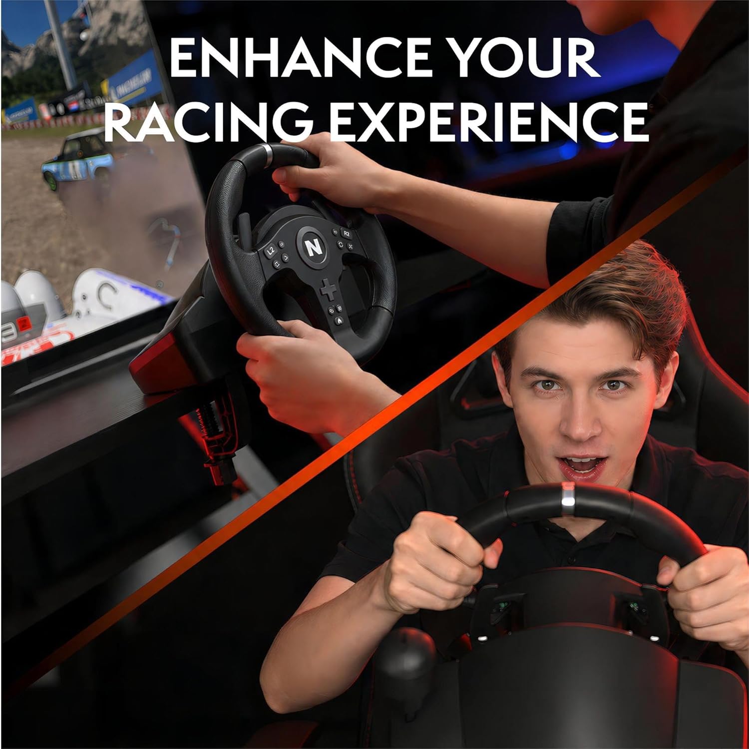 Nitho Drive Pro V200 Gaming Steering Wheel with Pedals and Integrated Gear Shifter, 270° Racing Wheel for PC, PS4, Xbox One & Xbox Series X|S, Switch & Switch 2, Driving Car Simulator with Vibration