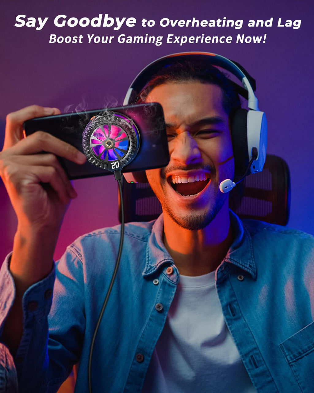 GRENARO Magnetic Phone Cooler for Gaming, Mobilephone Cooler for Gaming with Enhanced Refrigeration Chip, Gaming Cooler Perfect for Bgmi, Pubg,Freefire and Long Gaming Sessions