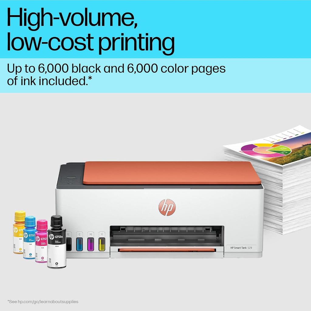 HP Smart Tank 529 All-in-One Colour Printer |Up to 4000 Black & 6000 Colour Prints I Print,Scan & Copy for Home/Office