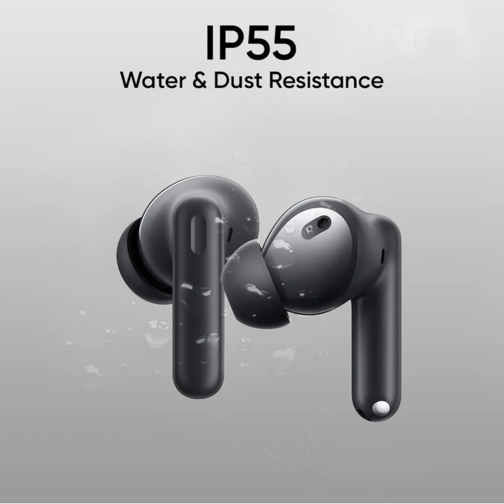 Realme Buds T310 with 12.4mm Driver, 46dB ANC, Spatial Audio and upto 40 hours Playback Bluetooth Headset (Vibrant Black, True Wireless)