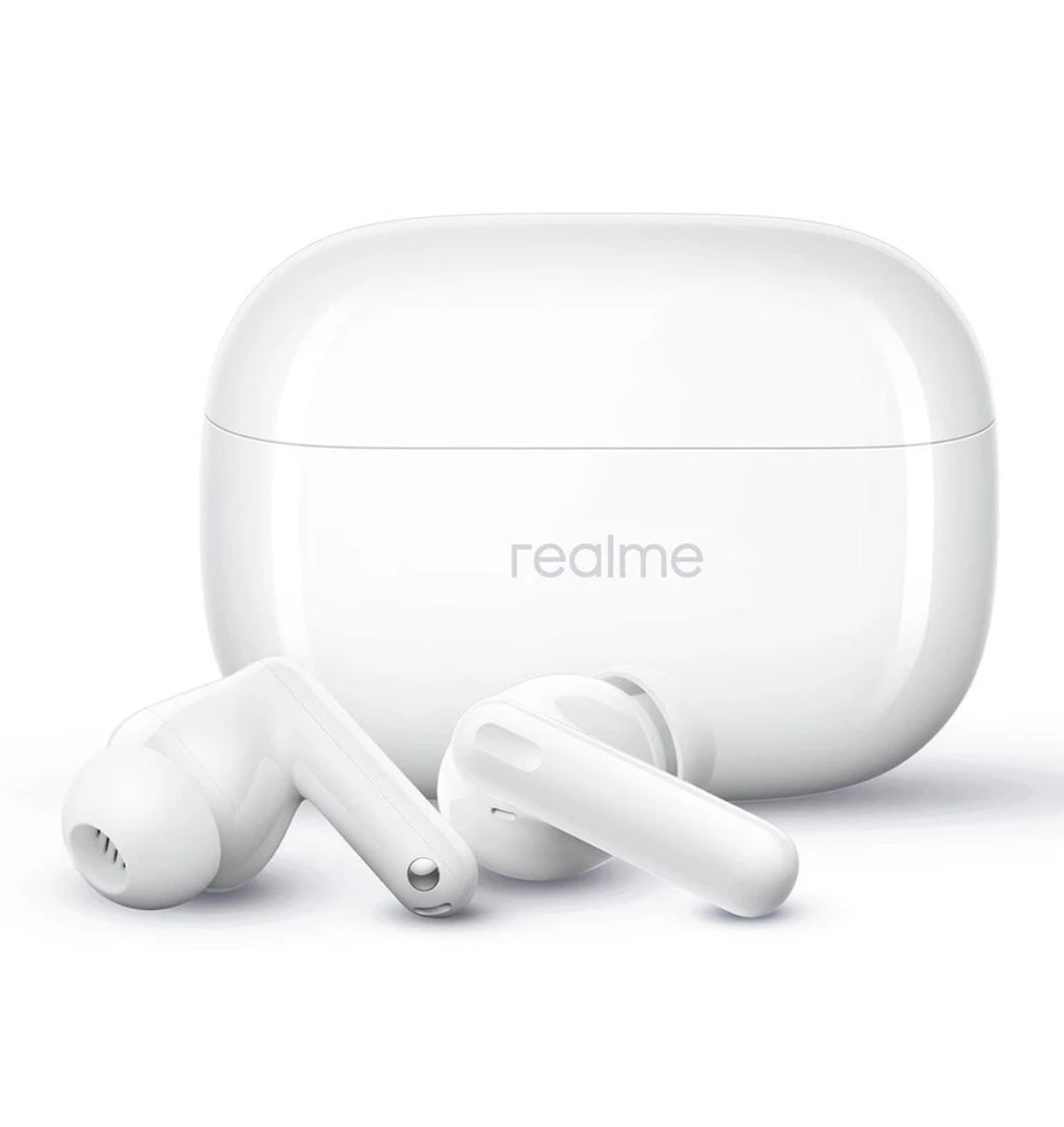 Realme Buds T310 with 12.4mm Driver, 46dB ANC, Spatial Audio and upto 40 hours Playback Bluetooth Headset (Agile White, True Wireless)