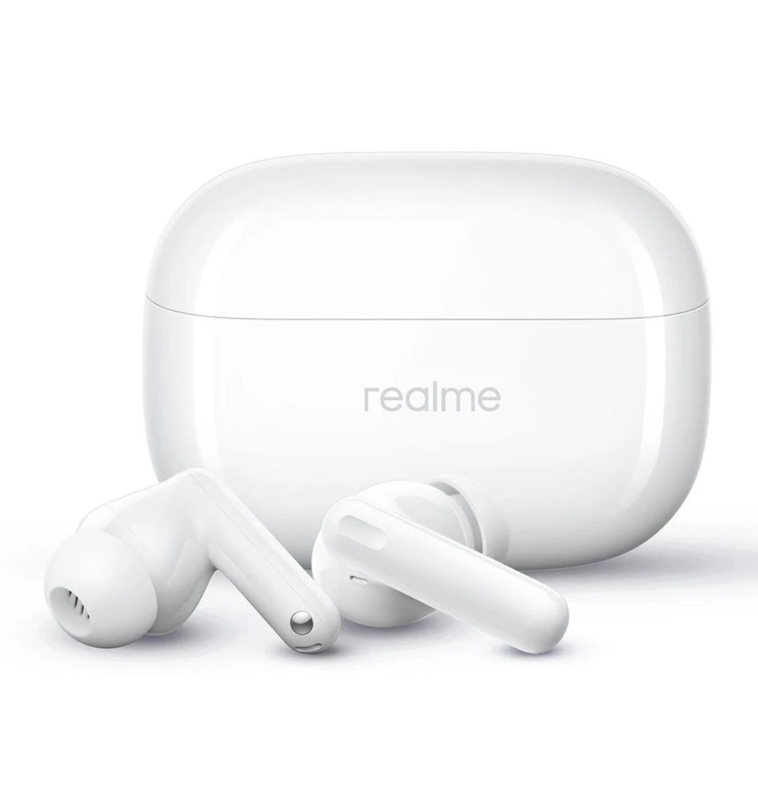 Realme Buds T310 with 12.4mm Driver, 46dB ANC, Spatial Audio and upto 40 hours Playback Bluetooth Headset (Agile White, True Wireless)