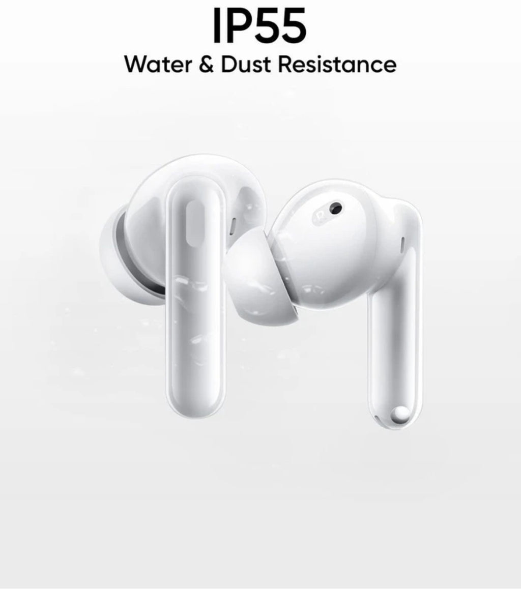 Realme Buds T310 with 12.4mm Driver, 46dB ANC, Spatial Audio and upto 40 hours Playback Bluetooth Headset (Agile White, True Wireless)