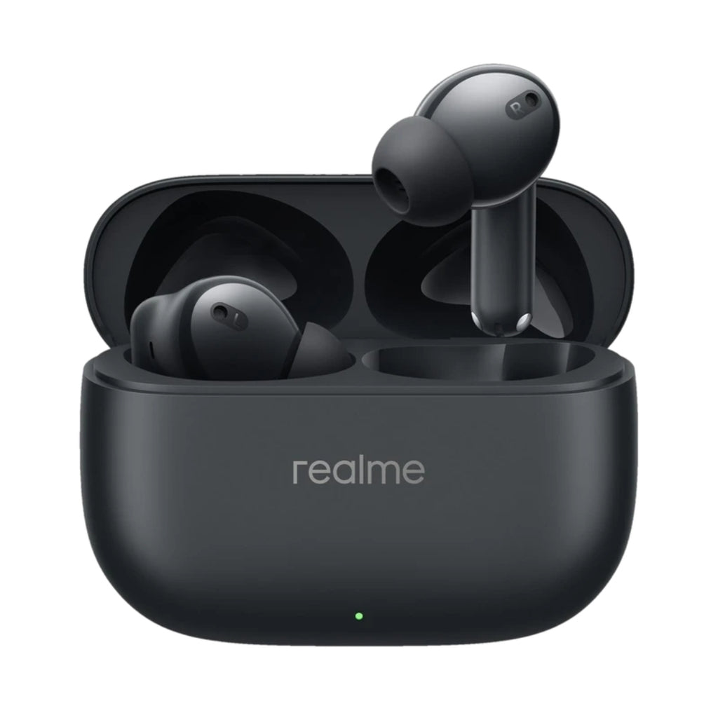 Realme Buds T310 with 12.4mm Driver, 46dB ANC, Spatial Audio and upto 40 hours Playback Bluetooth Headset (Vibrant Black, True Wireless)